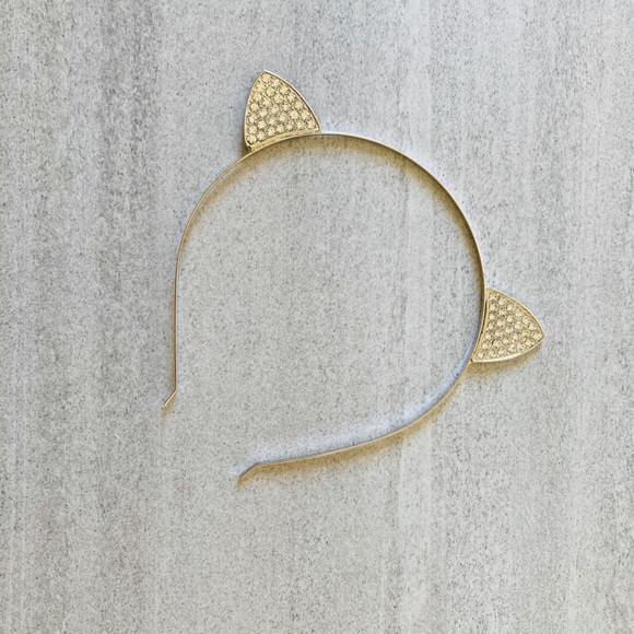 Accessories - New cat ears silver rhinestone headband